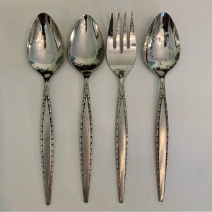 Oneida Community Venetia Stainless Flatware Serving Pieces Hostess Set Lot of 4